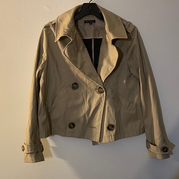 Shinestar Jackets & Blazers - Shinestar Tan Cropped Trench Coat